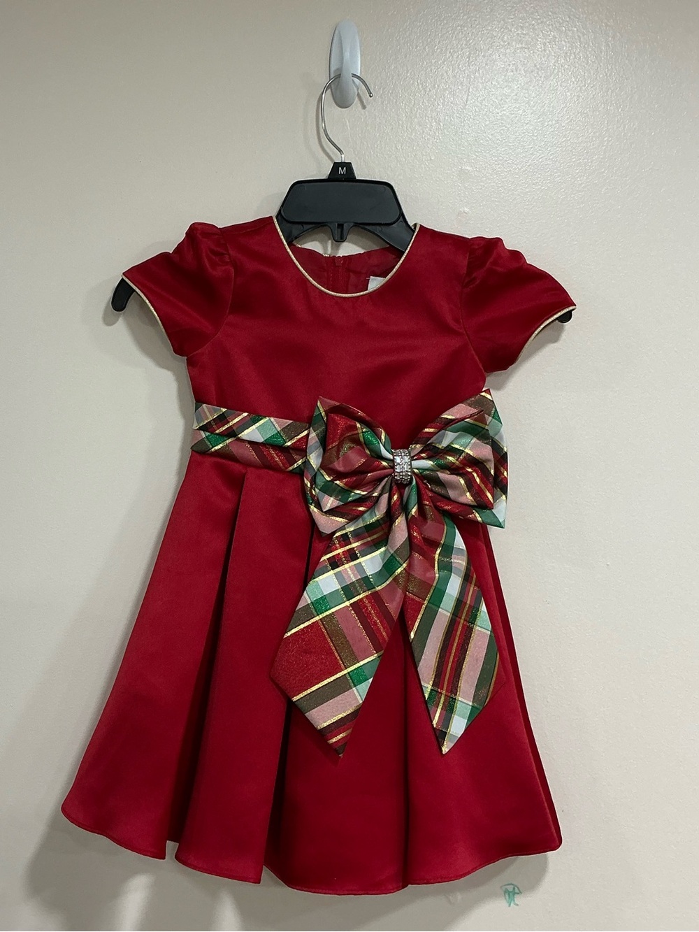 Rare Editions 4T Red Holiday Plaid Bow Dress